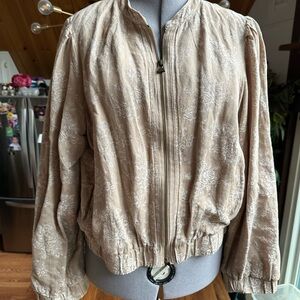 Anthropologie Linen Bomber Jacket, size XL
